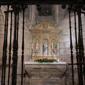 Retablo renacentista con la Virgen del Buen Consejo en la Capilla de San Bartolomé, Catedral de Santiago de Compostela.